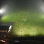 Kilmovee Shamrocks GAA pitch at night floodlit